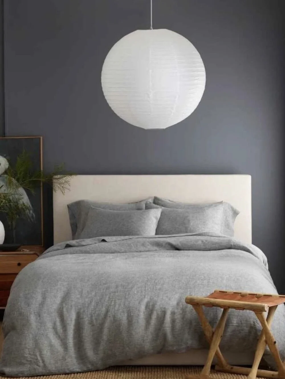 NEW QUINCE European Linen Chambray Duvet SET Cover Charcoal Full/Queen NEW
